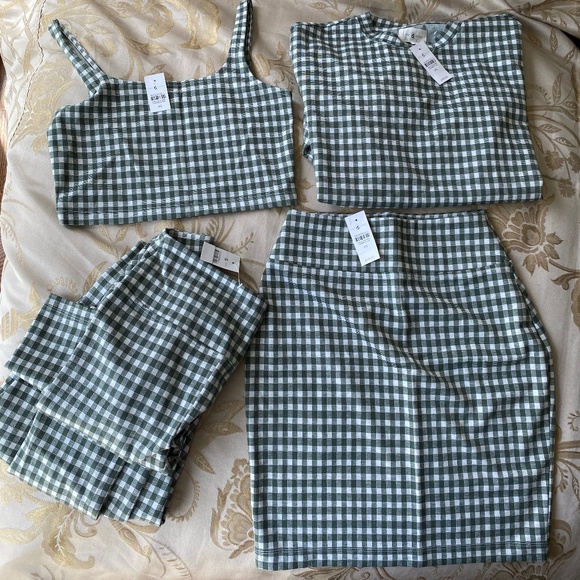 Green & White Gingham Set - NEW!! - Picture 1 of 8